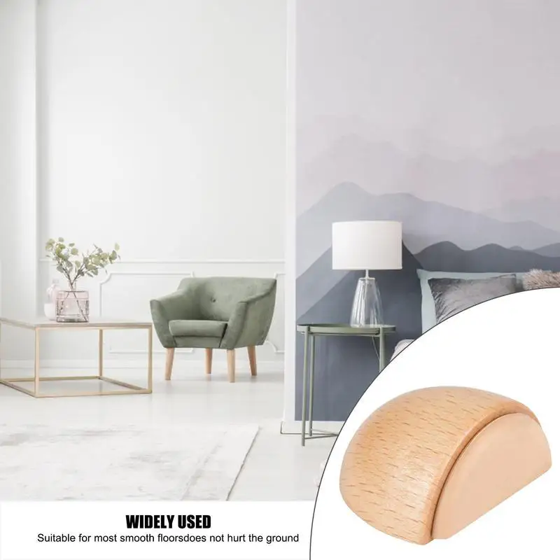 Creative Solid Wooden Door Stopper Non-Slip Stop Baby Protection Wedge Anti-collision Gate Decor Catch Floor Nail-free