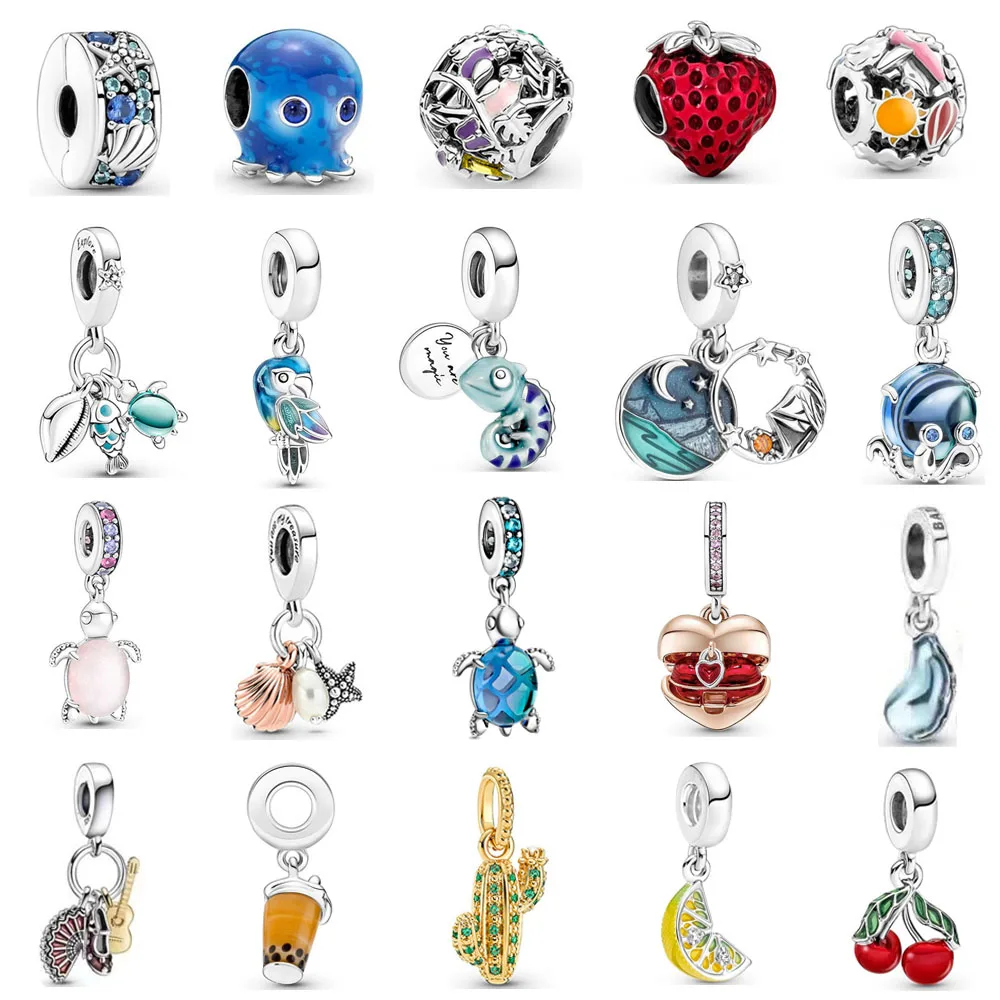 Charm Jewelry Sterling Silver Jewelry Beads Charms Sterling Silver Beads Silver Charm Bead Charm Bead Beads Jewelry Sterling Silver Beads Charm Silver Bead Bracelet Silver Charm Bracelet Bead Jewelry Making 925 Sterling Silver Blue Ocean Chameleon Bead Fit Pandora Charms Silver 925 Original Bracelet Trinket DIY Women Jewelry