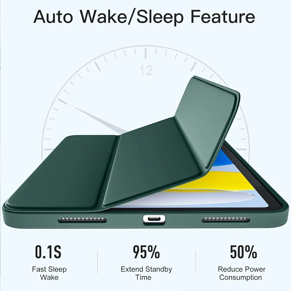 Magnetic Trifold Leather TPU Smart Cover