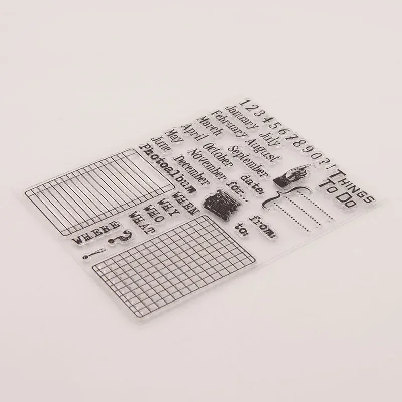 DIY 저널 달력 플래너 투명 스탬프, 카드 제작, 장식 및 스크랩북, 공예용 고무 스탬프, 1 개