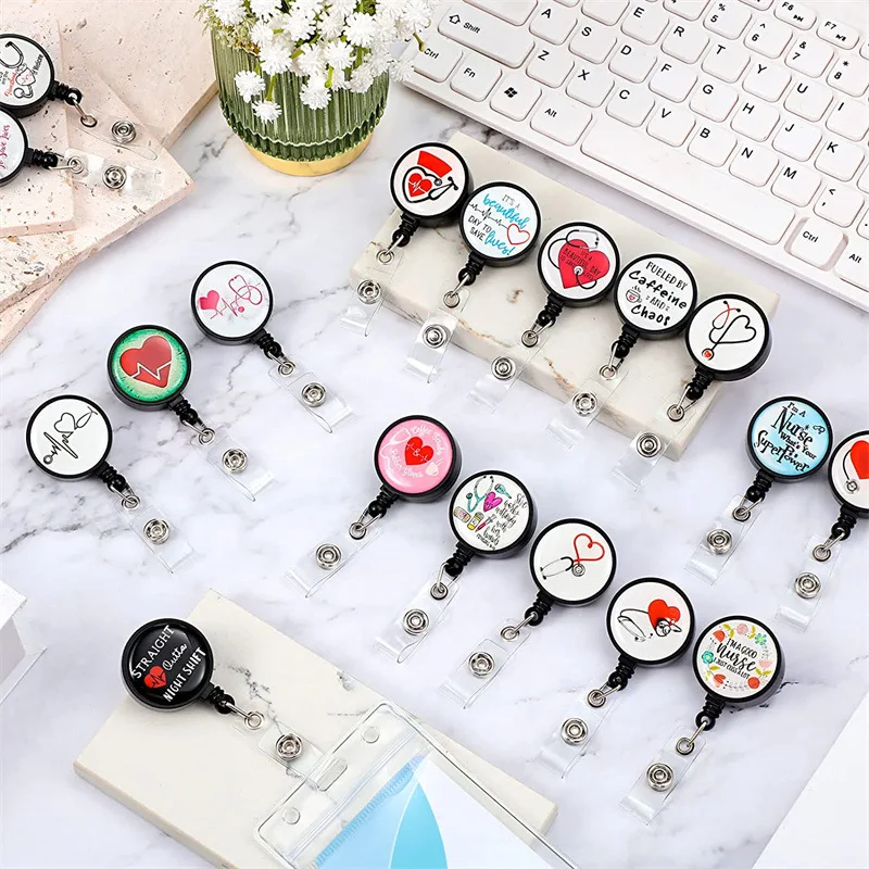 Retractable Pull Badge Nurse Cute Badge Reel Clip Badge Holder