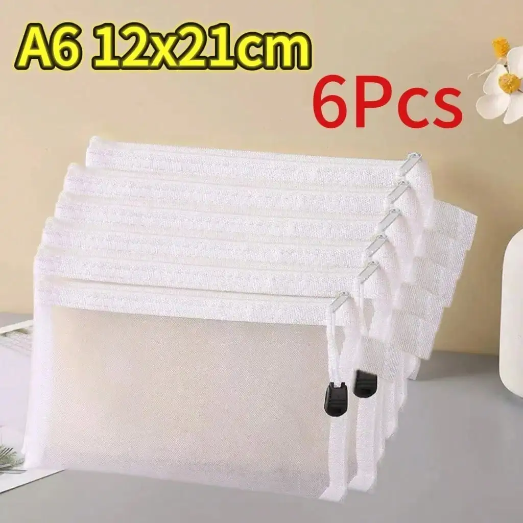 Set of Waterproof Mesh Zipper Pouches for Versatile Storage and Organization