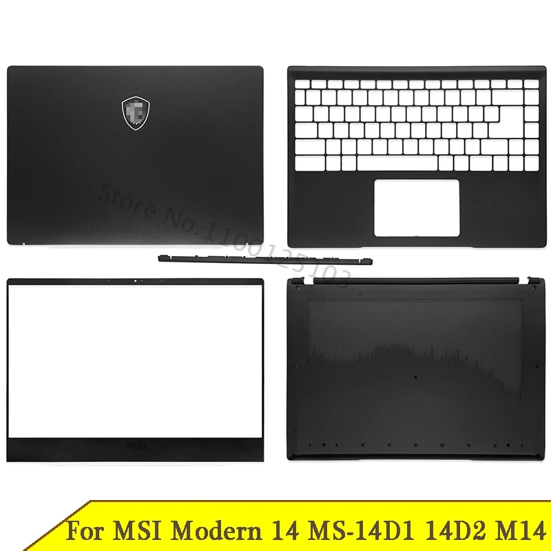 

Нижний чехол для ноутбука с ЖК-дисплеем для MSI Modern 14 MS-14D1 MS-14D2 M14, задняя крышка, передняя панель, Упор для рук, петля, крышка, задняя крышка, черный чехол