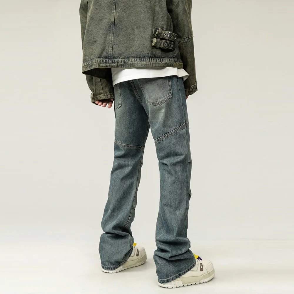 Men's Y2K Vintage 95% Cotton Techwear Wide Leg Jogger Denim Pants Trousers Baggy Jeans For Men Streetwear Korean Style luxury