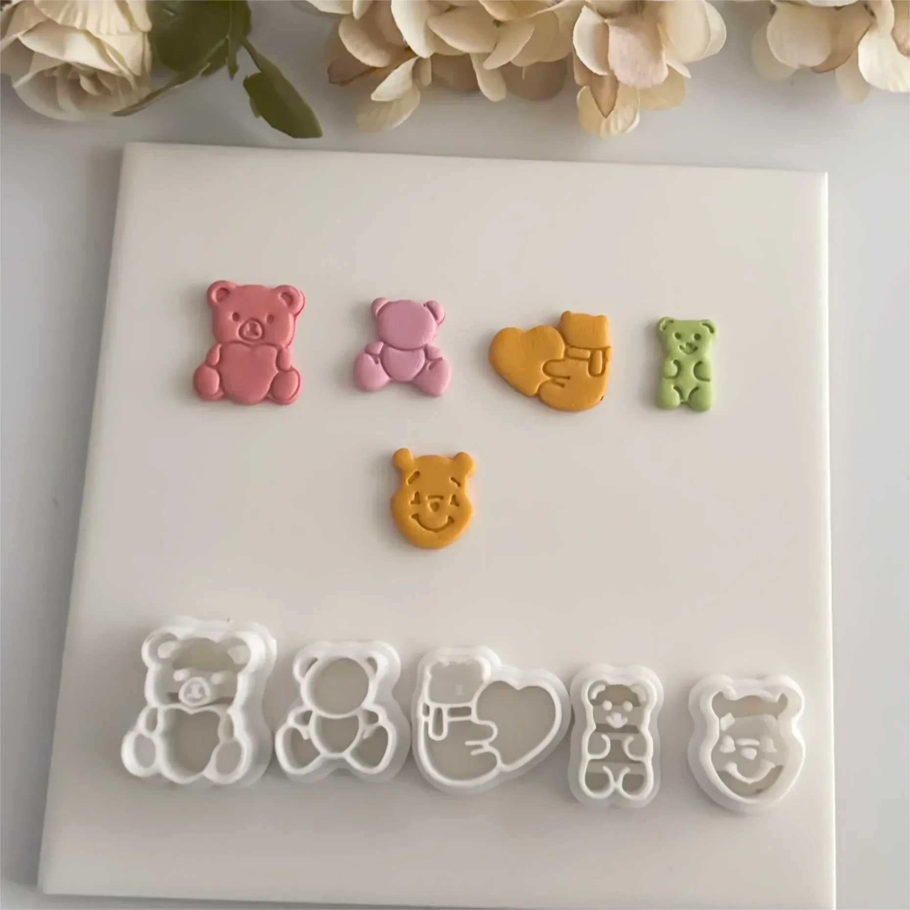 Cute Teddy Bear Polymer Clay Cutter Clay Tool Diy Earring Pendant Jewelry Molding Cutting Mold Ceramic Tool
