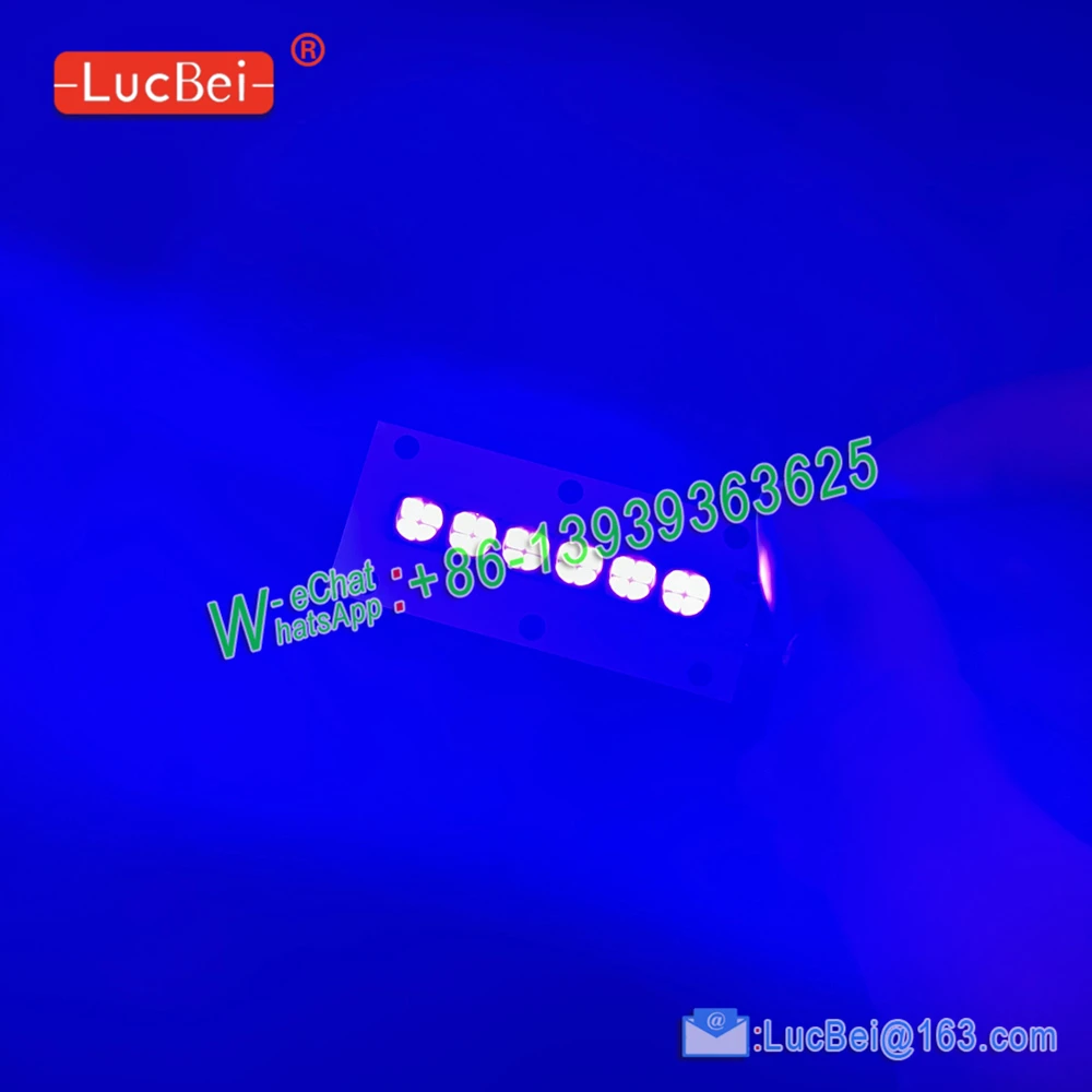 100W UV LED Modules For Ultraviolet Gel Glue Ink Curing Light UV Flatbed Printer SMD Quartz 3955 Nm 365 Nm 6565 Chip Led Bead