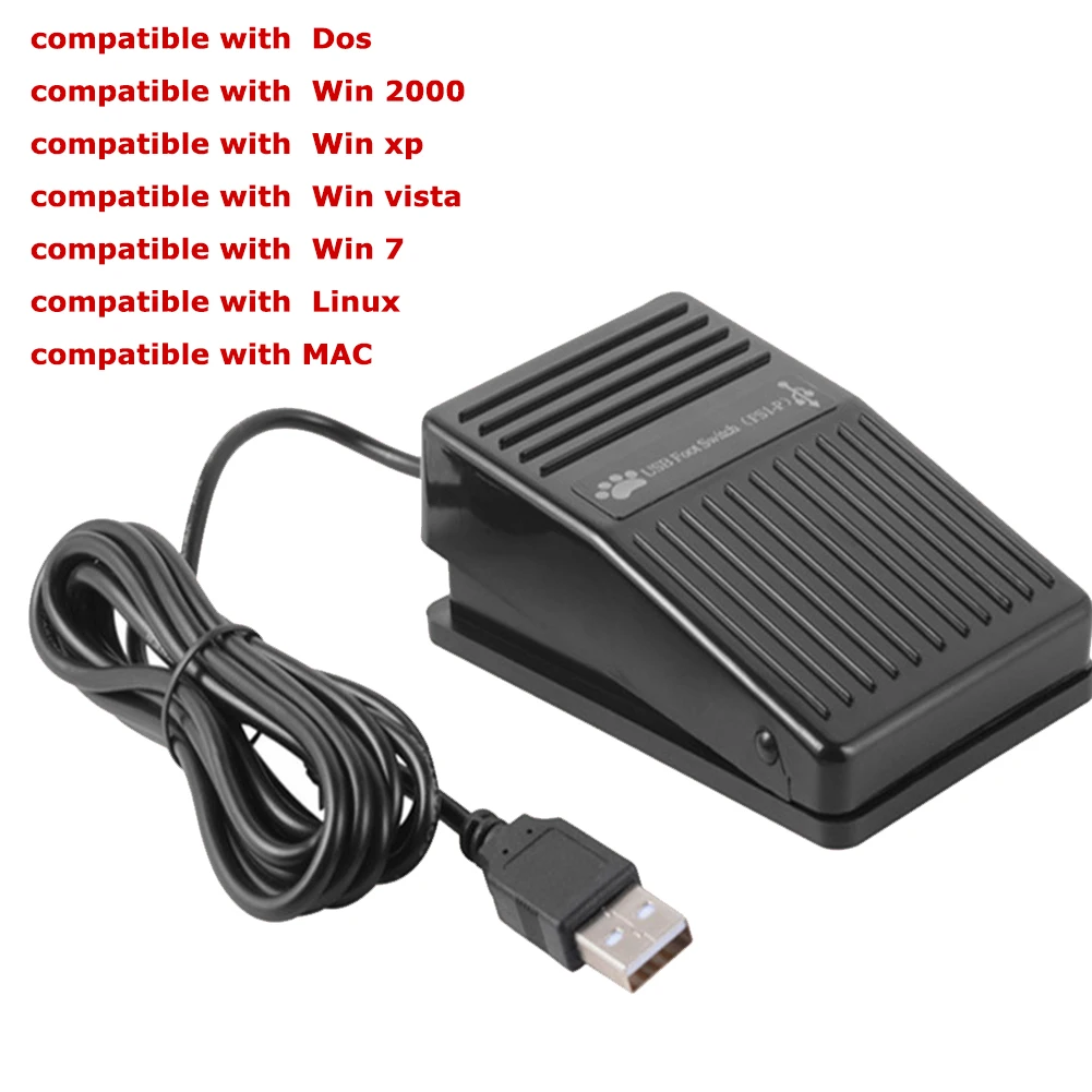 Video Game PC Hands Free Footswitch Game Control Action HID PC USB Foot Switch Keyboard Pedal for Keyboard Mouse Laptop