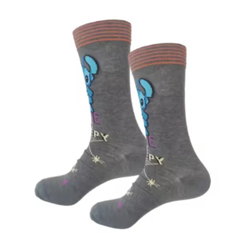 Disney Anime Socks Cartoon Stitch Long Socks Cotton Sports Skateboard socks Kawaii Stitch Knee-high Birthday Gifts