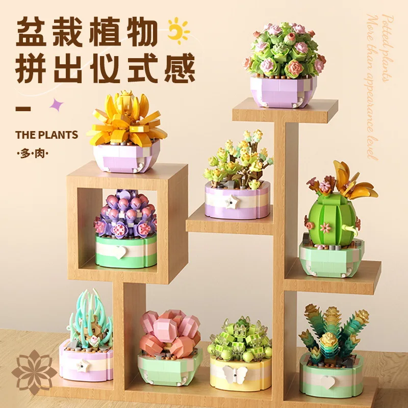 Fiori Finti Decorativi Con Vaso Set Di Blocchi Da Costruzione Con Bouquet Di Fiori E Vaso
