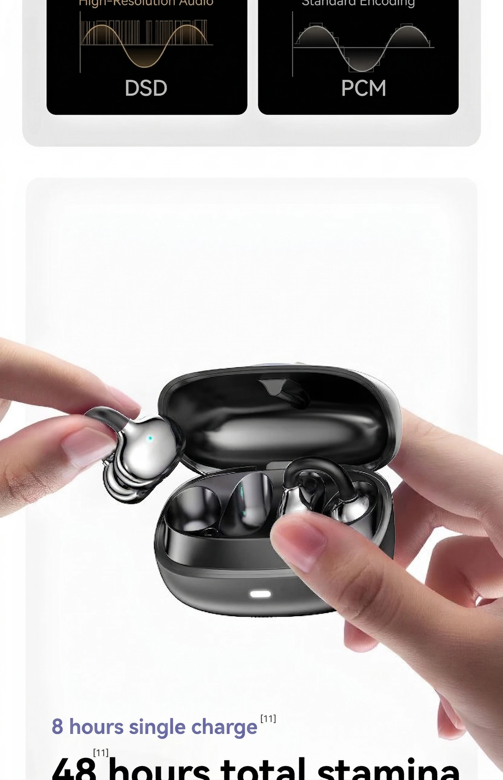 Orone Cp1 Open Ear Wireless Earbuds Bluetooth Clip On Sports Headphones_voghion.com