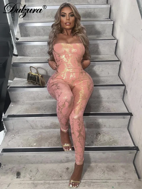 Dulzura Jumpsuit Backless Cross Straps Sexy Shinning Vocation 2024 Spring Summer For Women'S Clothing Party Clubwear 1