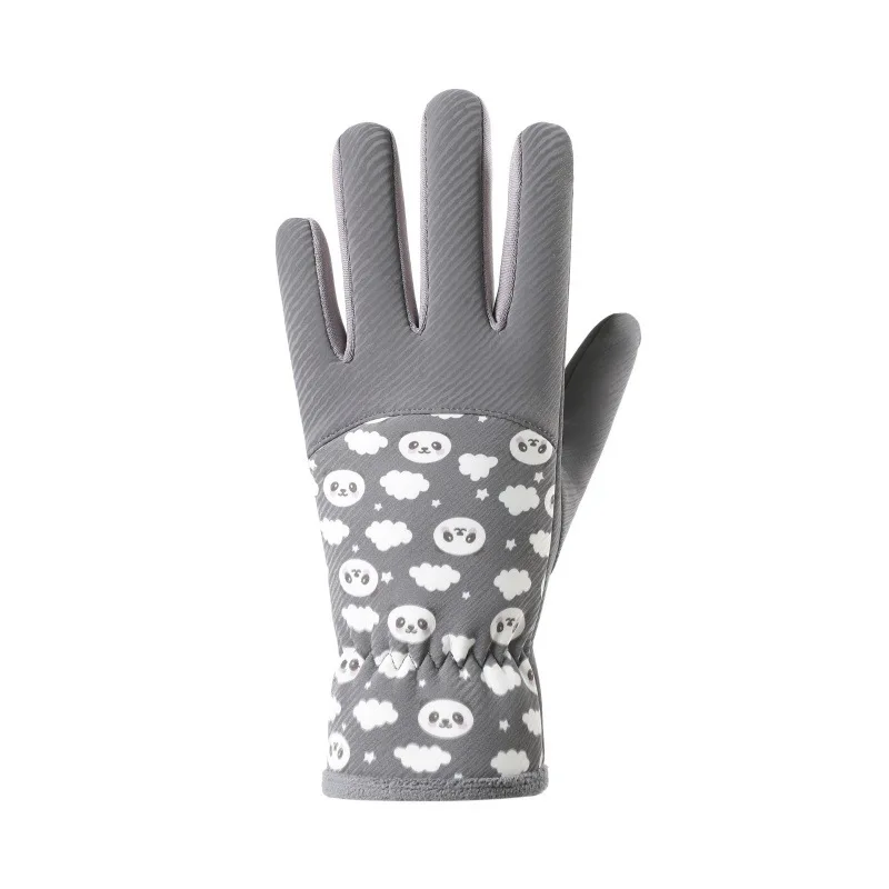 Boys Girls Students Outdoor Cycling Velvet Autumn Winter Children Thermal Gloves Thermal Cartoon Windproof Cold Gloves