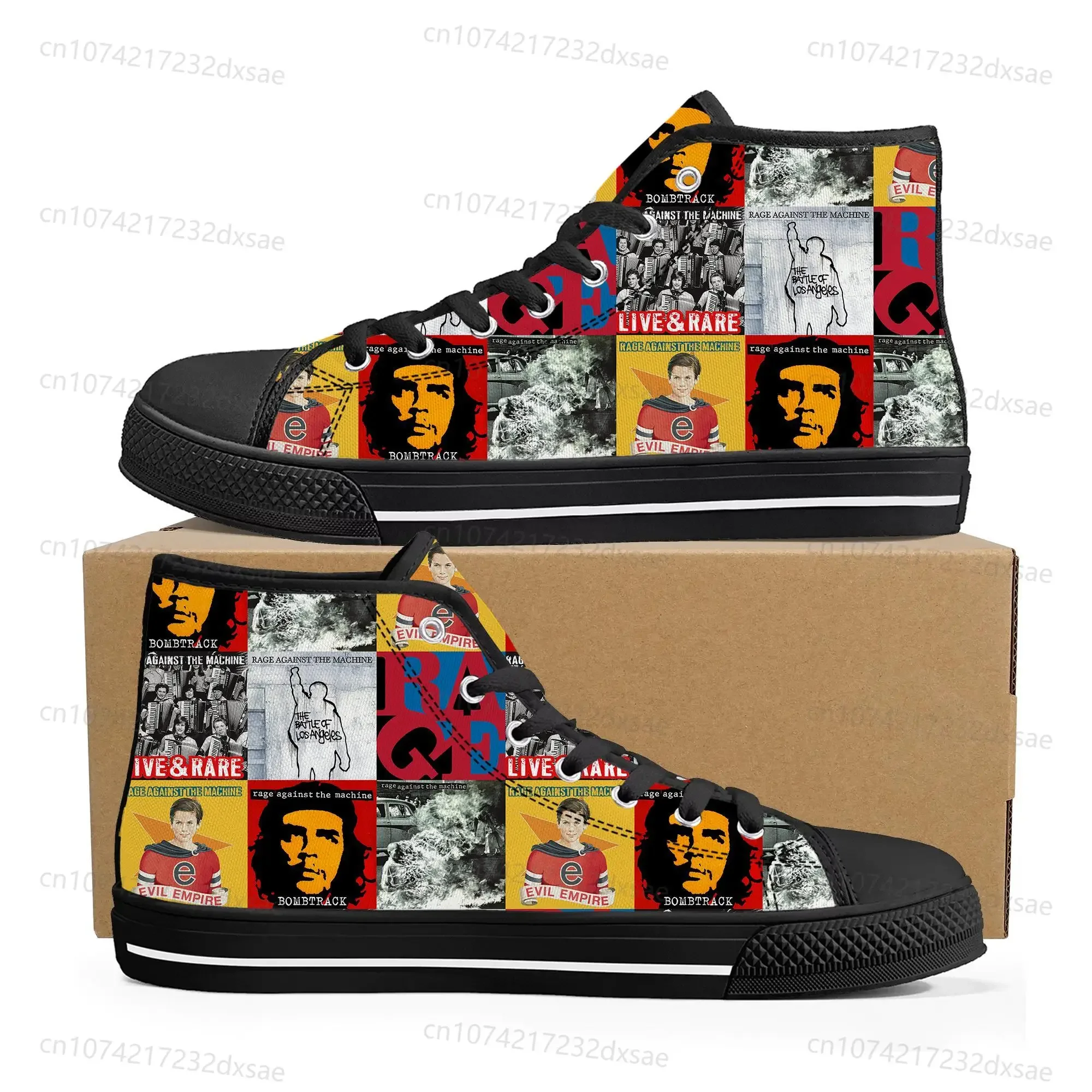 Rage Against The Machine High Top High Quality Sneakers Men Women Teenager Canvas Sneaker Casual Couple Shoes Custom Shoes