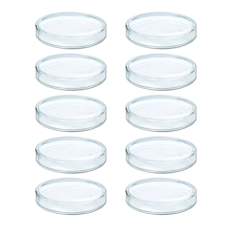 

10Pcs Glass Culture Plates for Cell Maintenance (60mm 75mm 90mm 100mm)