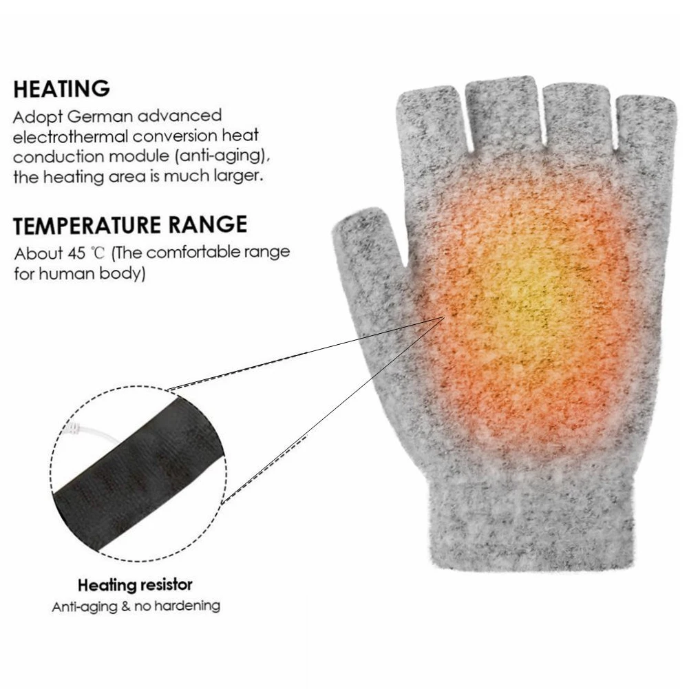 Winter Heated Gloves USB Electric 5