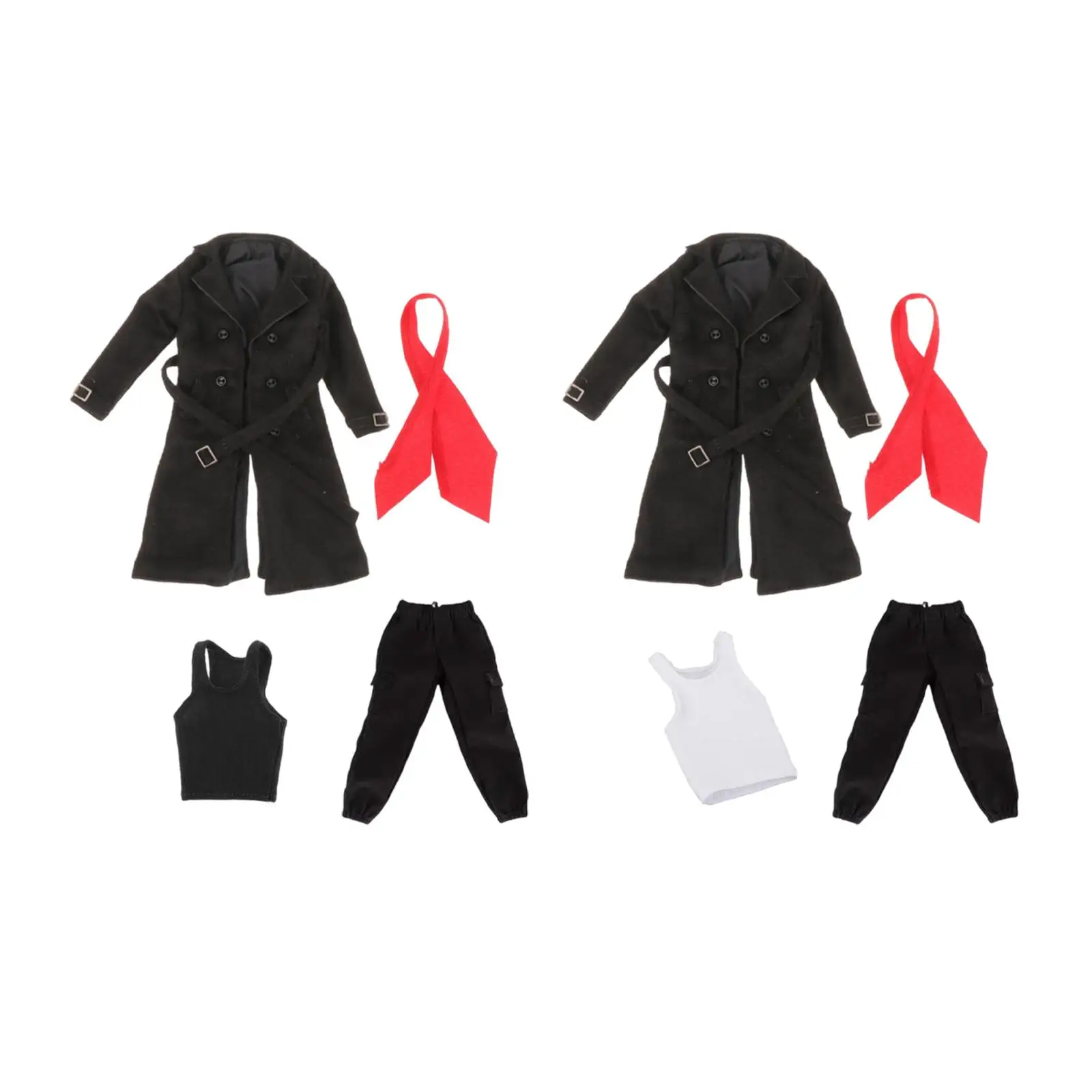 

1/12 мужской тренчкот, повседневное пальто с шарфом, аксессуары для кукол, ветровка для экшн-фигурок, аксессуары для фигурок 6 дюймов