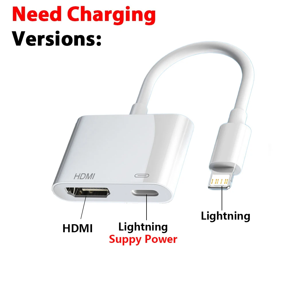 Lightning to HDMI デジタルAVアダプター 1080P HDビデオ同期スクリーンコネクターケーブル（充電ポート付き）iPhone 14/13/12対応