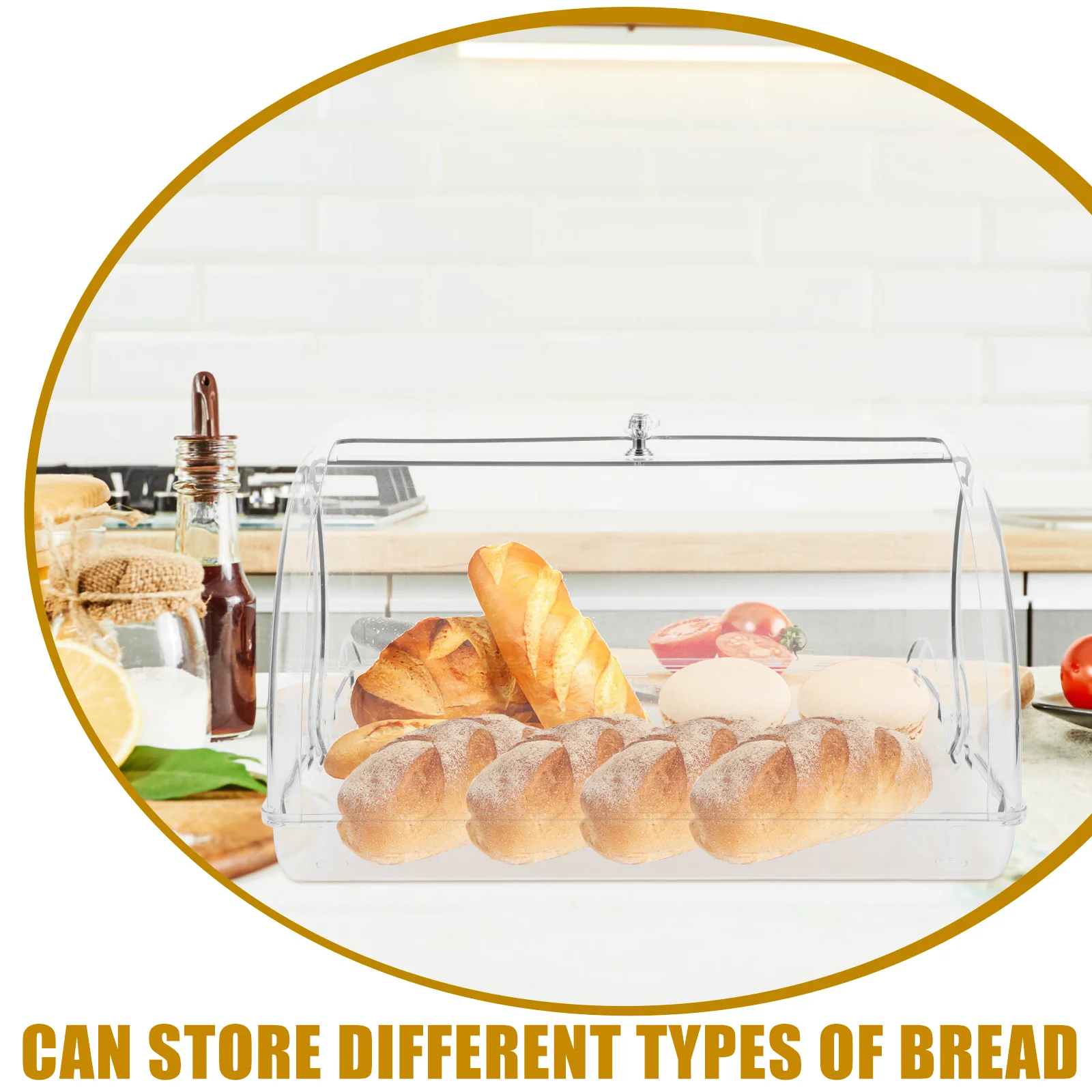 Bread Box Airtight Storage Container Kitchen Counter Holder