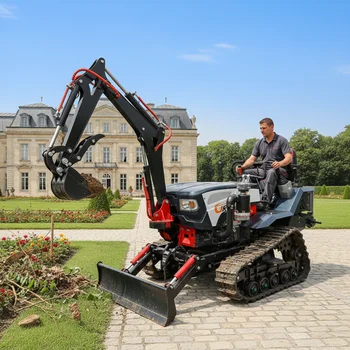 Trattore Cingolato Agricolo Mini Grace con Escavatore 25HP 35HP Diesel, Attrezzatura Coltivatrice