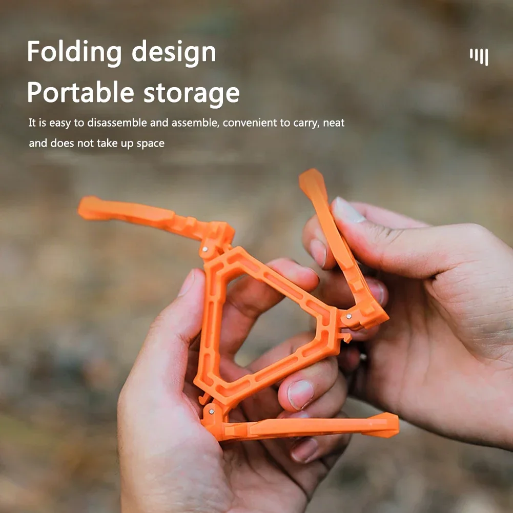 1pc Gas Tank Stand Folding Portable Easy Folding Tripod Stable Stand Universal Base Camping Stove Kettle Holder 5