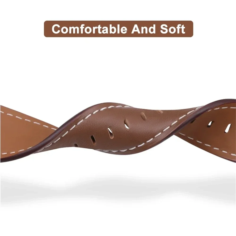 Premium Leather Strap 22mm for Sport Smartwatch - Elegant Band for All Occasions