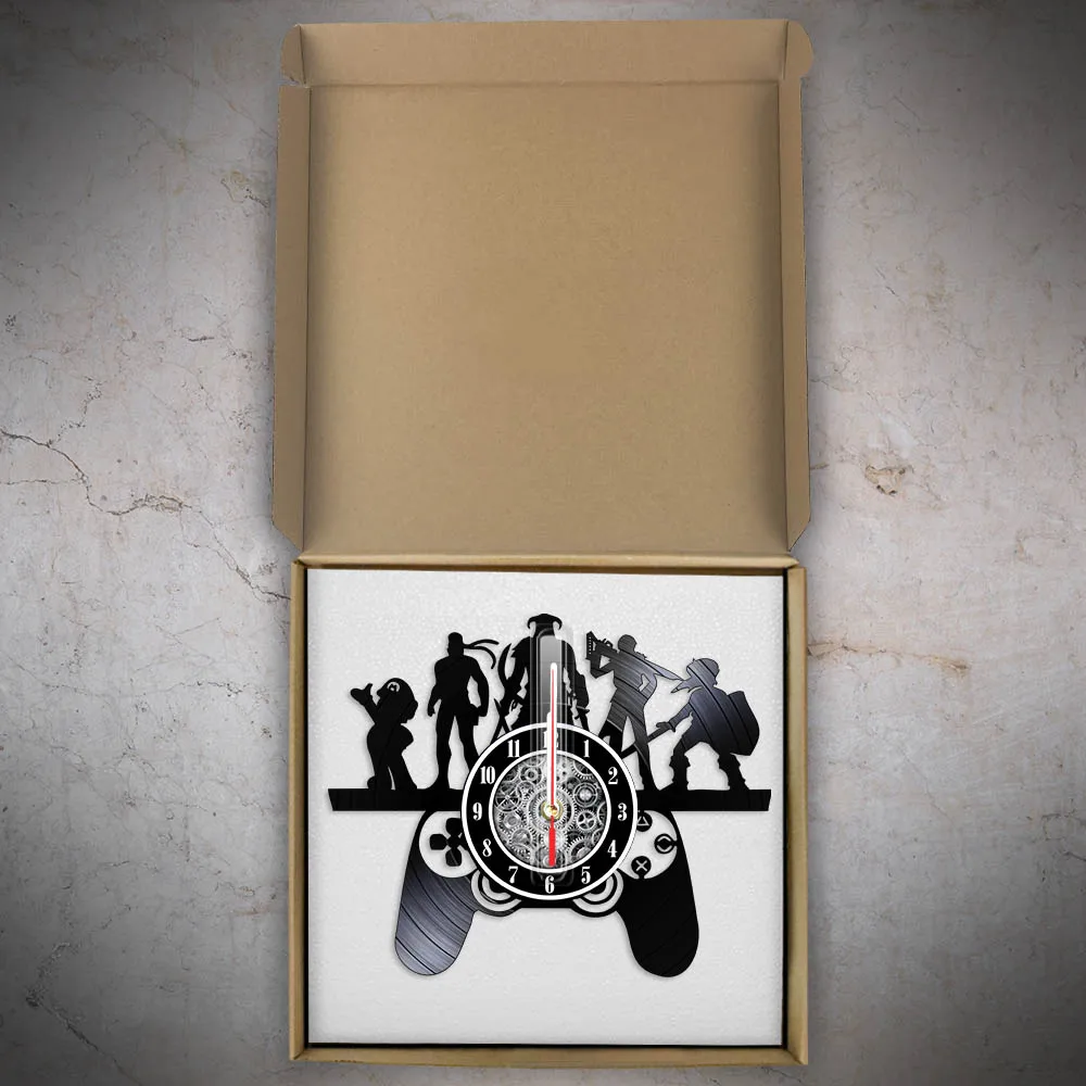 Video Game Controller Retro Vinyl Record Wall Clock for Boys Room Gamer Home Decor Timekeeper Gaming Artwork Silent Quartz Clock 6