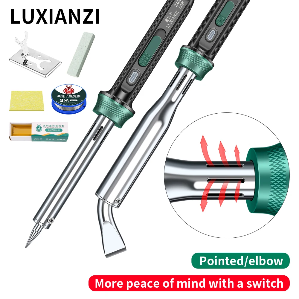 Electric Soldering Iron Soldering Iron 80/300W HighPower Electric Soldering Iron Indicator Light Fast Heating Adjustable Temperature Intelligent Welding Tool
