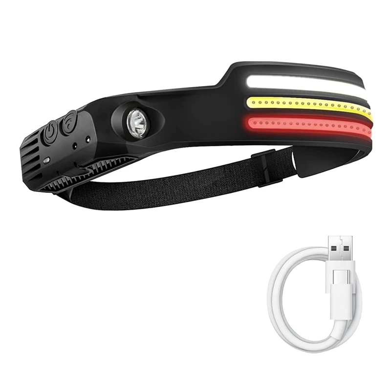 

Rechargeable LED Head Light Lamp With 10 Light Modes Head Light Flashlight For Hiking, Running