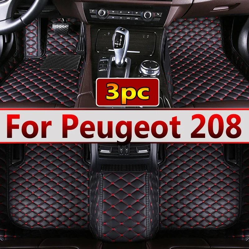 

Автомобильные коврики для Peugeot 208 A9 2012 ~ 2018, роскошные кожаные коврики, прочные коврики, комплект противогрязных ковриков, автомобильные аксессуары 2013 2014