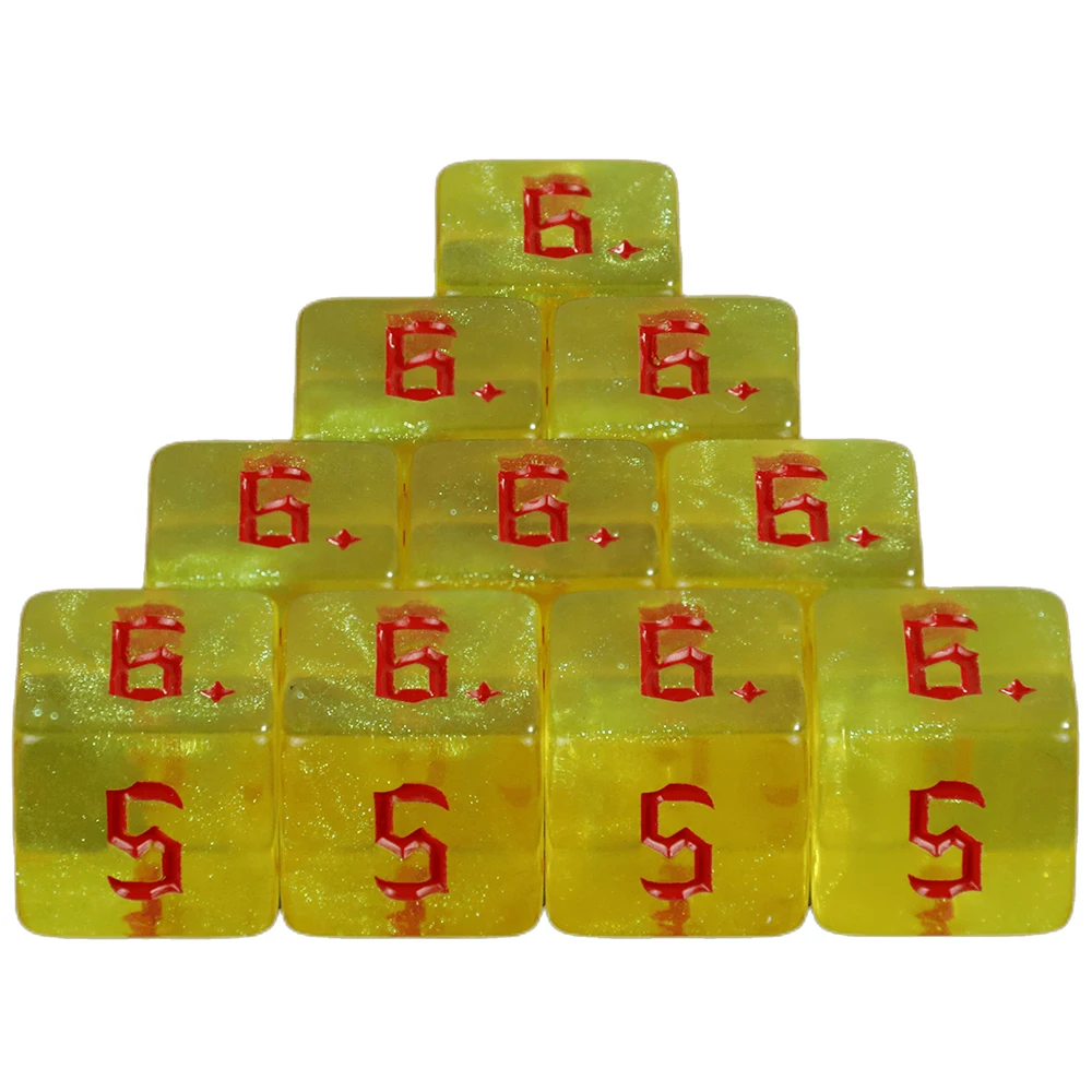 D6 Dice Set 10PCS for DND 6 Sided Dice Multi-sided Games Dices Desktop Polyhedral Set for Role Playing Game