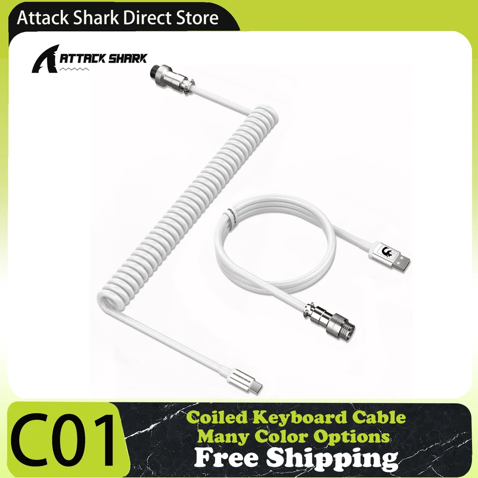 Cavo A Spirale Per Tastiera Meccanica Con Connettore Aviator Staccabile - USB-C, 2m, Doppia Guaina Intrecciata