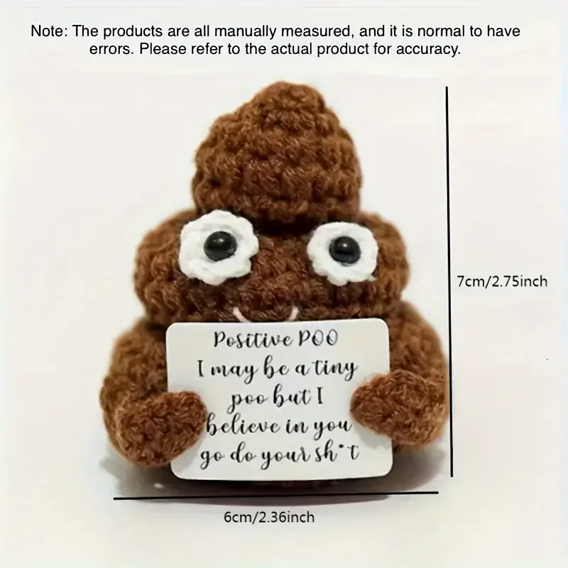 Creative Handmade Yarn Weaving With Positive Energy Funny And Cute Toy Poop Cards Gifts For Friends Christmas Gifts plush toy ornament crafts miniature figurines resin ornaments resin crafts plush knitting doll prank gift