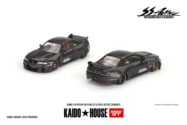 MINIGT KHMG116 In Stock 1:64 Skyline GTR R33 Active Carbon R 