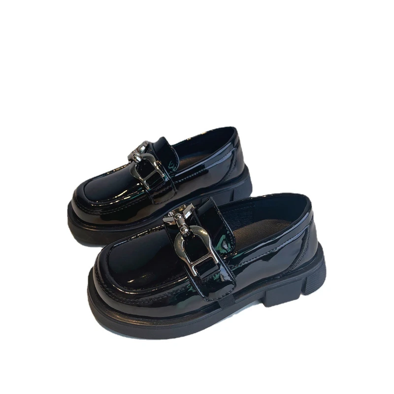 

Boys Girls Metal Buckle Leather Shoes Children Dress School Formal Piano Performance Pageant Flat Toddler Kids Loafers