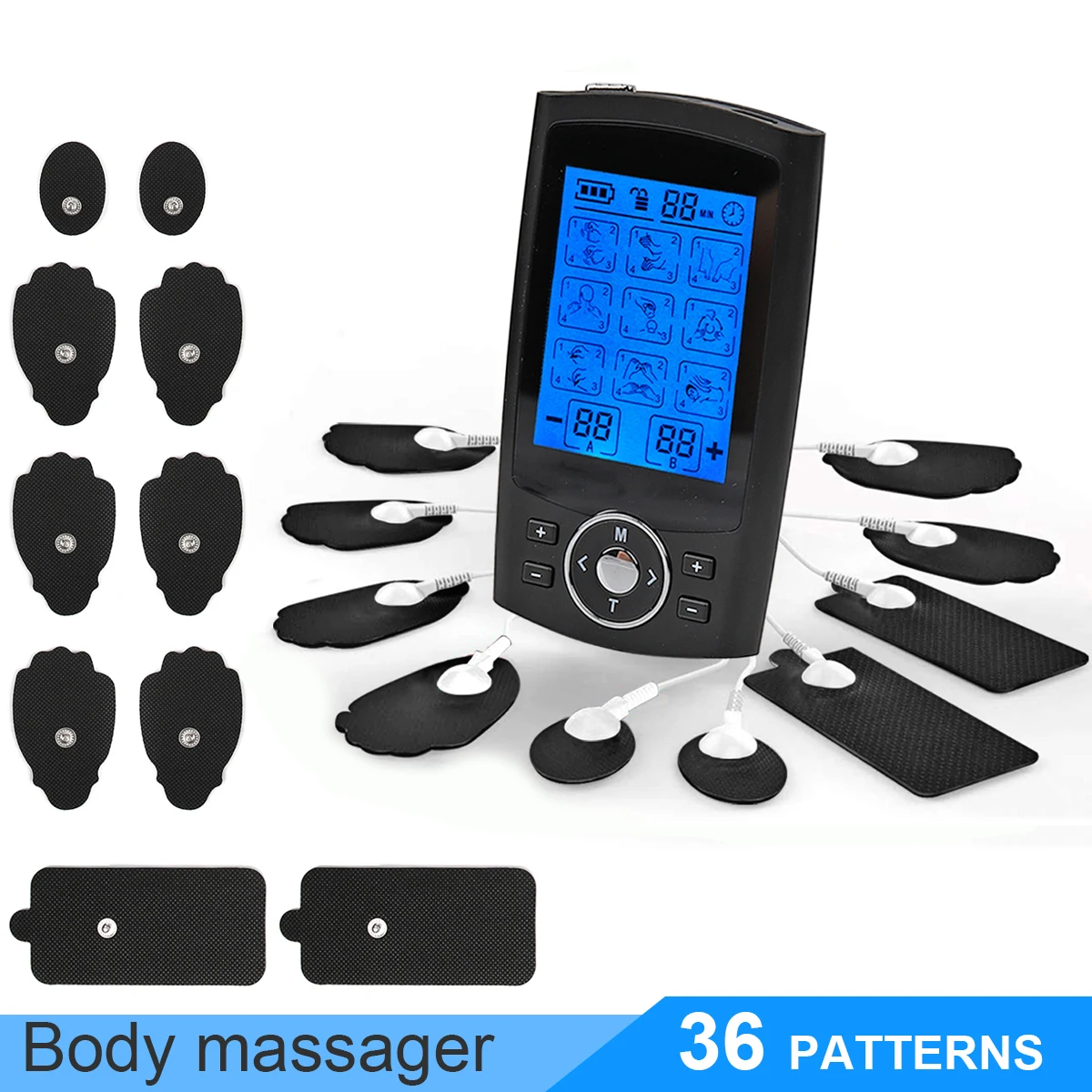 Electroestimulador Muscular EMS Profer Con 10 Modos Y 30 Niveles De Intensidad, Cinturón Abdominal Con 8 Almohadillas De Silicona, Pantalla LED Que Muestra Calorías, Recargable Por USB-C
