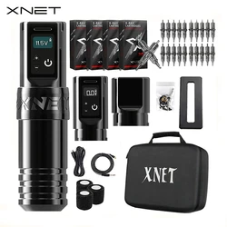 Xnet Torch Wireless Tattoo Machine Pen Kit Coreless Motor with 2400mAh Battery 80Pcs Mixed Cartridge for Tattoo Artist