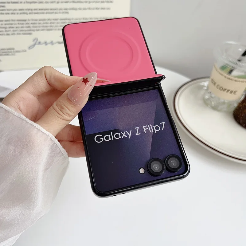 Schlanke Leder Handyhülle Mit Magnetring Für Samsung Galaxy Flip_voghion.com