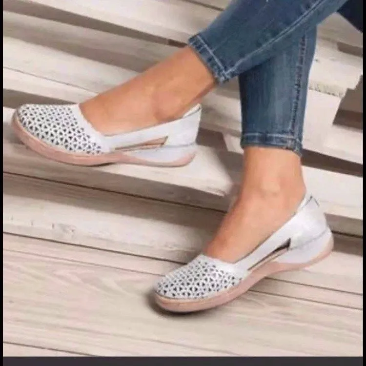 Women's Autumn Simple Solid Color Comfortable Non-slip Loafers Outdoor Shallow One-leg Mesh Breathable Vulcanized  Flats Women