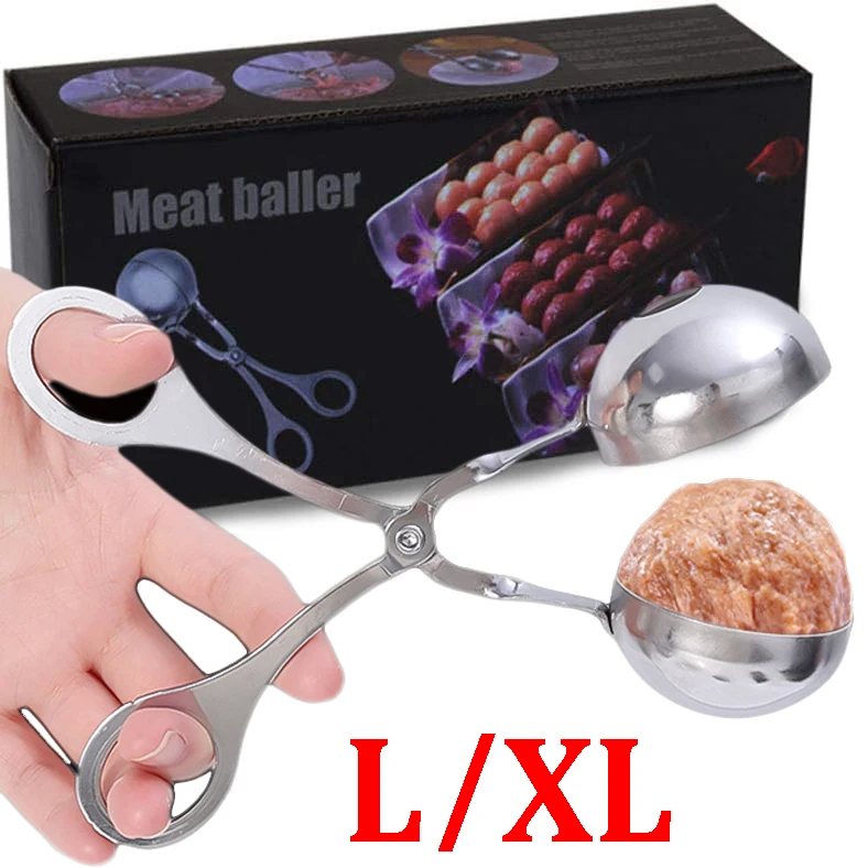 

Big Meat Ball Maker Tool Stainless Steel Clip Round Rice Ball Shaper Spoon Meatball Making Mold Non Stick Stuffed Kitchen Gadget