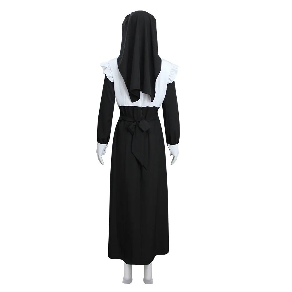 Rahibe Cosplay kostüm kadınlar süslü elbise takım cadılar bayramı partisi  Roleplay kıyafet yetişkin rahibe elbise siyah fantezi Cosplay giyinmek - ...