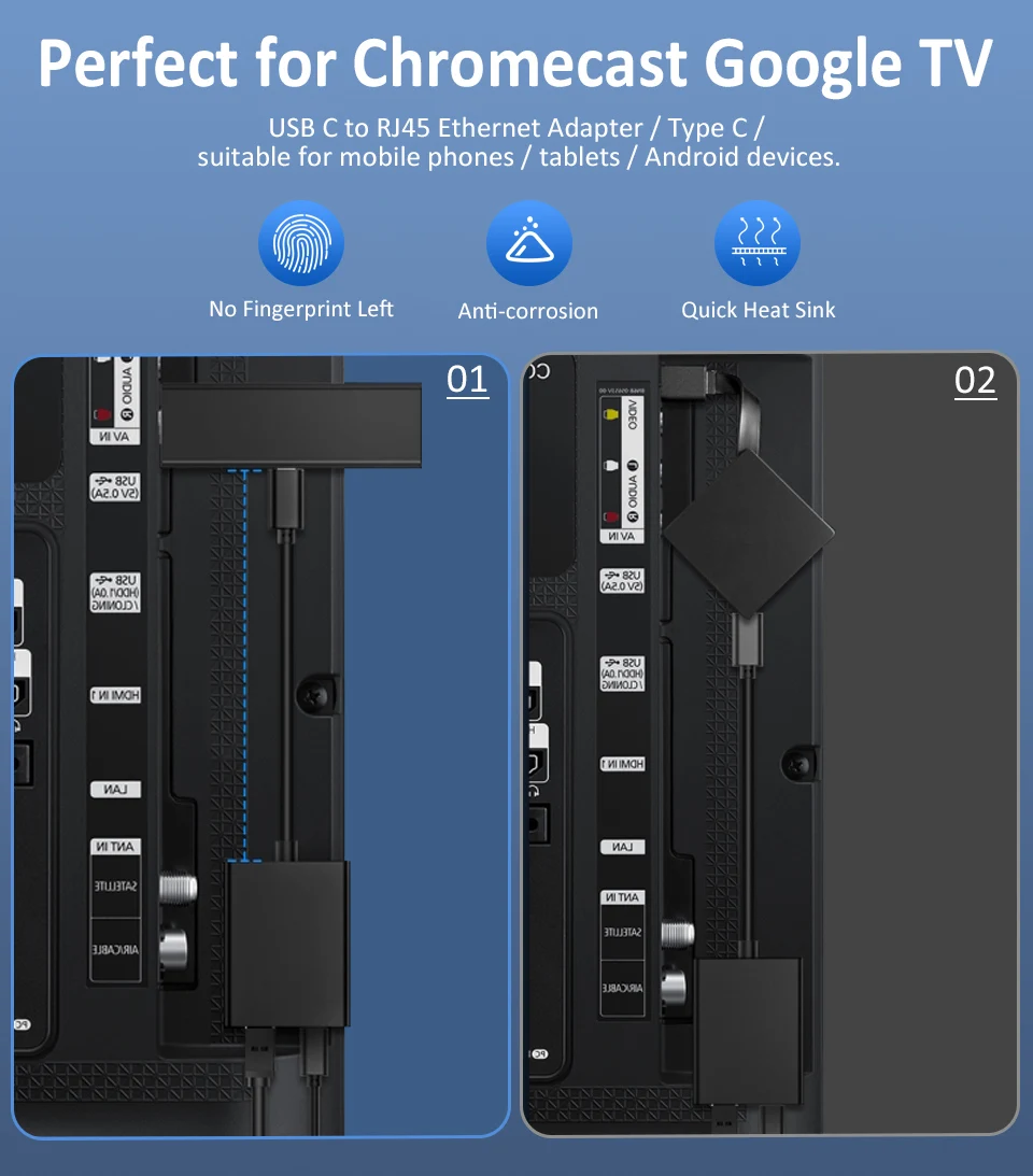 ELECTOP USB hálózati rty Ethernet Adapter számára chromecast Google kereső Tv-t néz type-c hogy RJ45 hálózati számára smartphones tabletta android eszköz