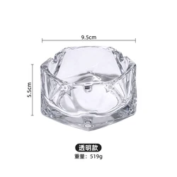 Luxury Crystal Glass Ashtray with Cover - Elegant Living Room & Office Decor (Transparent)