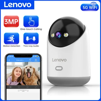 Lenovo 3MP 5G WiFi PTZ Telecamera IP Smart Home Color Night Audio Telecamera di sorveglianza wireless Monitoraggio automatico Sicurezza Baby Monitor