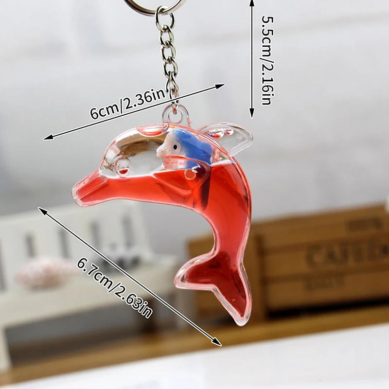 Kawaii schwimmende flüssige Delphin Schlüssel bund für Autos chl üssel niedlichen Wal Ozean Anhänger Zubehör Schlüssel bund Frauen Tasche Charms Schlüssel ring – Detail 10
