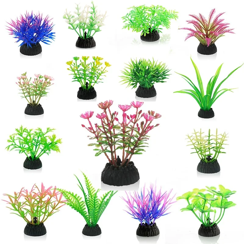 Artificial Plants Artificial Aquarium Plants Simulation Artificial Plants PVC Underwater Water Weed Flower Grass Aquarium Decoration