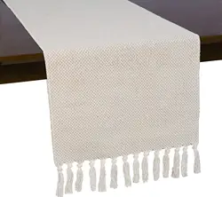Braided Cotton Linen Table Runners Farmhouse Burlap Table Runner, Jute Rustic Table Decor Holiday Parties and Everyday Use