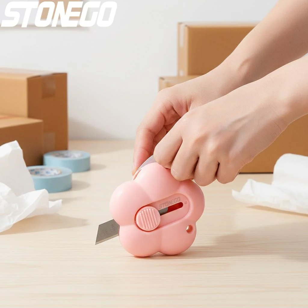 꽃 모양 미니 휴대용 유틸리티 나이프 종이 커터 해체 나이프 사무실 학교 문구..