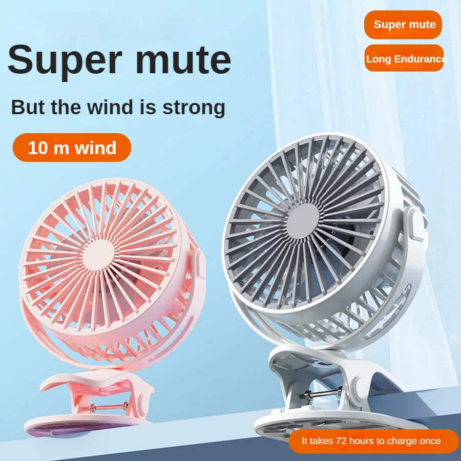 Electric Mini Hand Clip Fan USB Rechargeable Table Fan Clip-on Type Portable Mini Desk fans Air Conditioner Hanging Fan Bedroom 3
