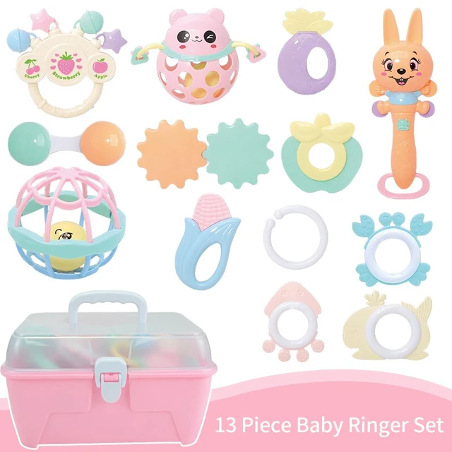 Baby Toys 3-6 Months Baby Teething Toys for Babies 0-6-12 Months 4 Textures, Infant Toys Baby Toys 6 to 12 Months 0-3 Months, Baby Rattle Baby Teether