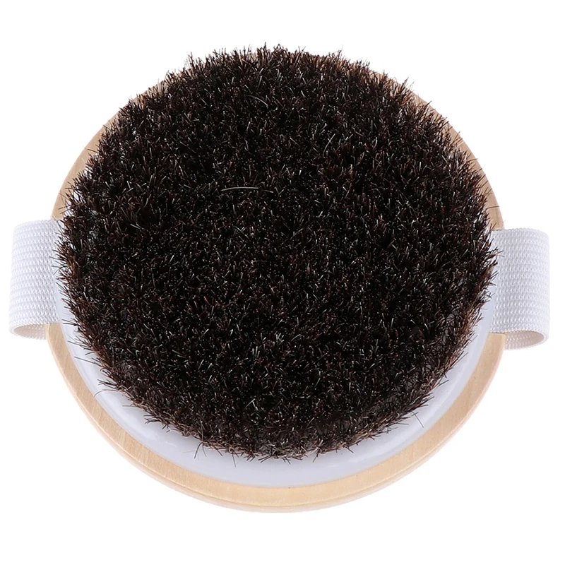 1X Wood Natural Horse Hair Bath Body Brush Cellulite Shower Dry Skin Exfoliation 4